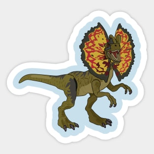 Dilophosaurus cartoon illustration Sticker